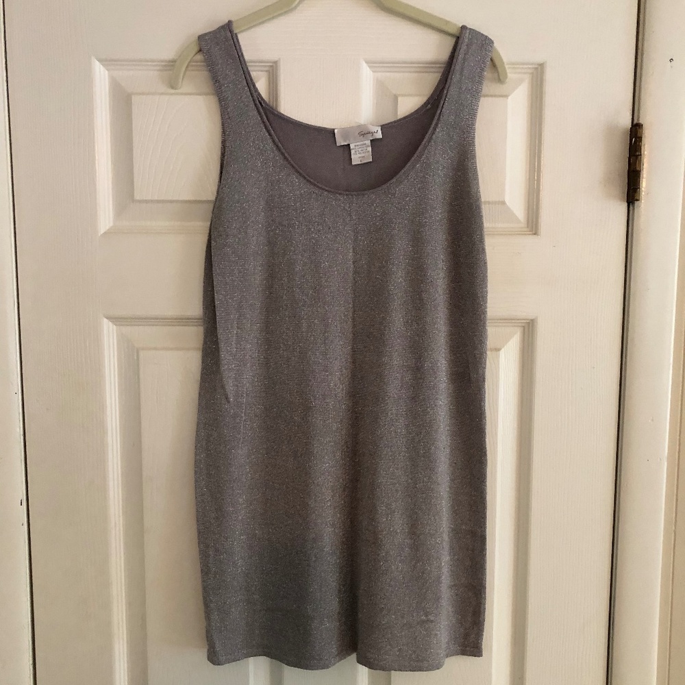 Spiegel silver tank tunic, size large, excellent